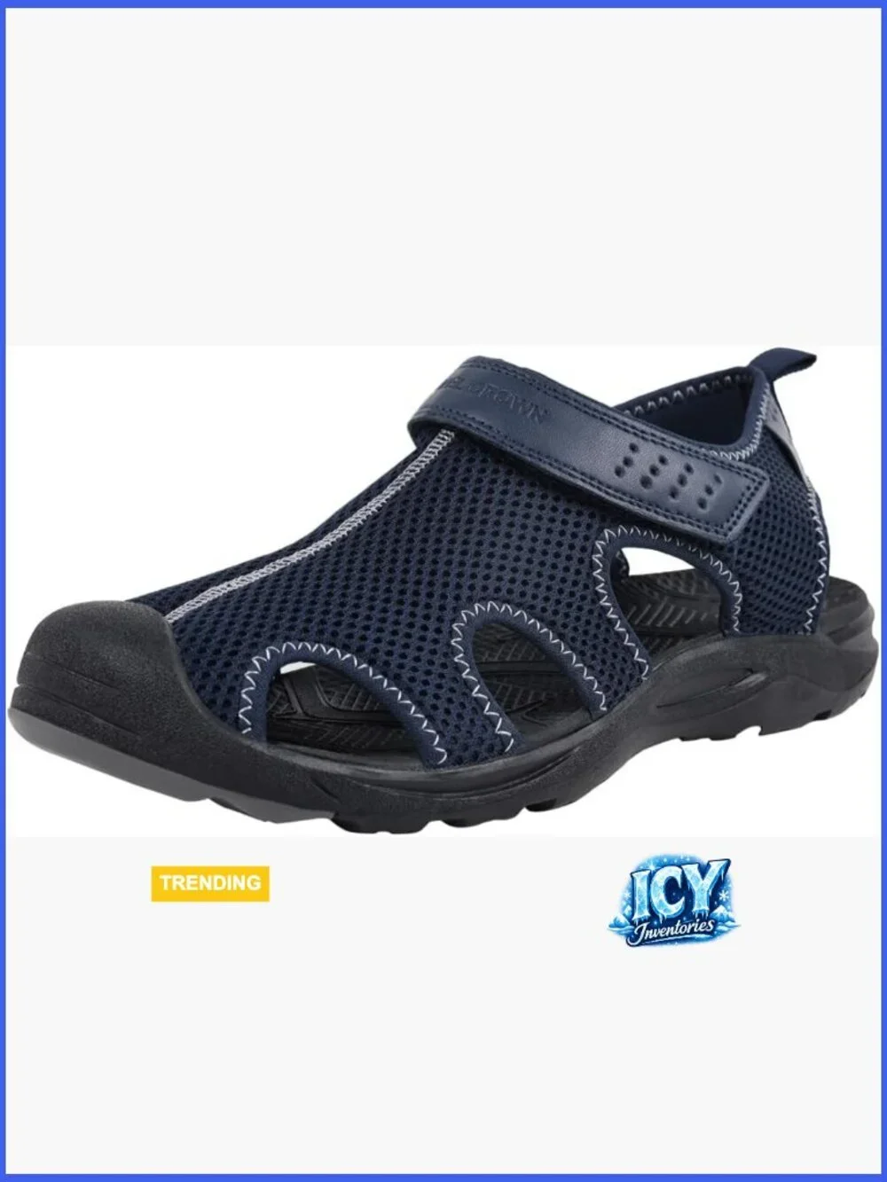 Men's Mesh Hiking Sandals, Closed-Toe Sport Sandals with Adjustable Straps,
